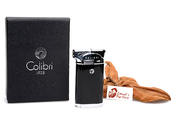 Colibri Connaught II Pipe Lighter Black Varnished Chrome
